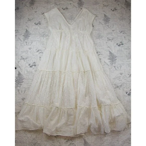 Anthropologie White Eyelet Maxi Dress - Picture 7 of 16